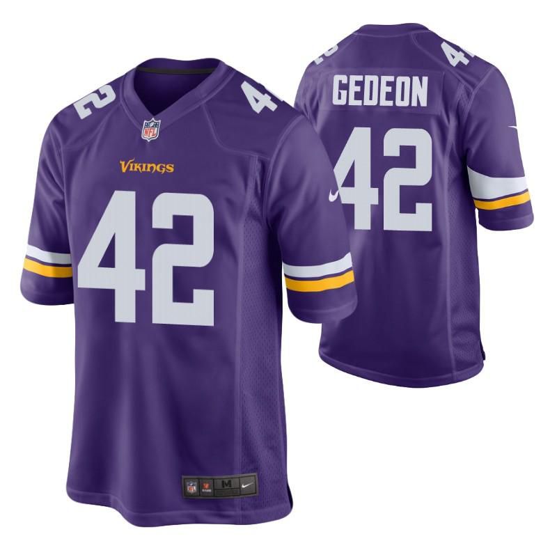 Men Minnesota Vikings #42 Ben Gedeon Nike Purple Player Game NFL Jersey->minnesota vikings->NFL Jersey